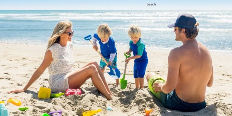 Family Beach Day Boys Digging Sand Photo
