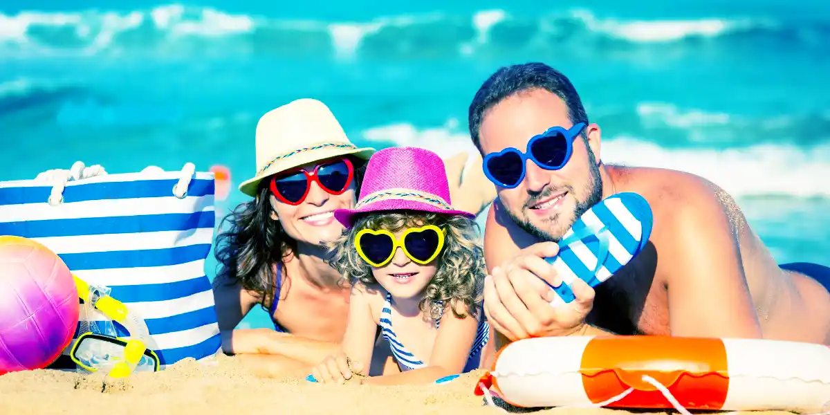 Family Beach Day Kids Sand Castle Buckets Photo