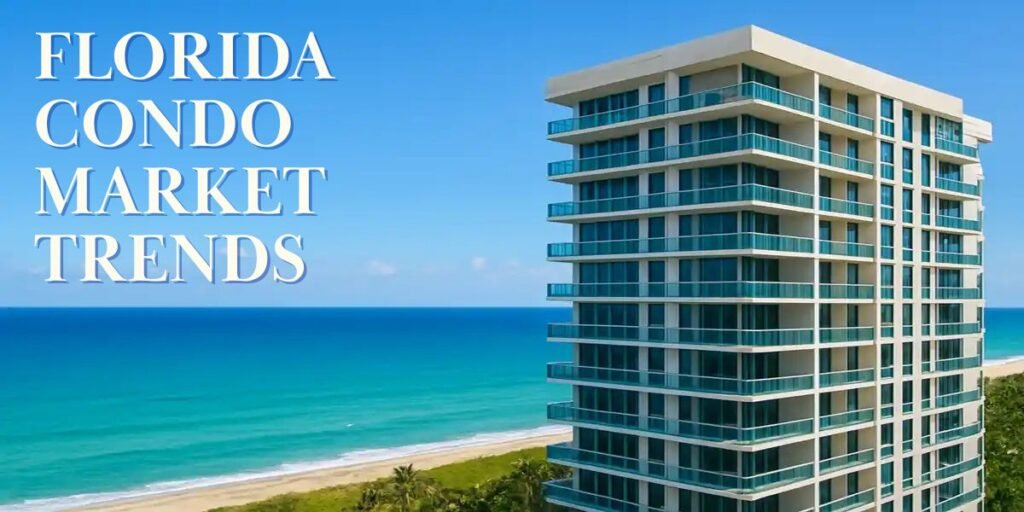 Florida Condo Market Trends Blue Sky Blue-Green Ocean Condo Building Image